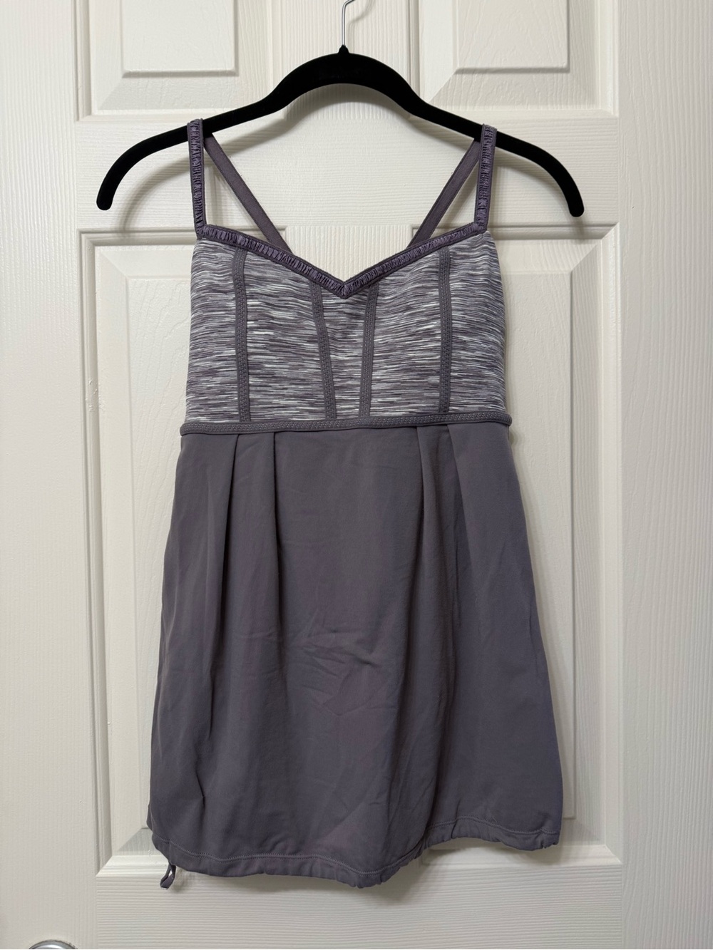lululemon athletica Heathered Grey & Slate Purple Tank Chemise